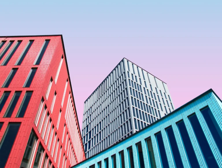 Modern city office buildings
